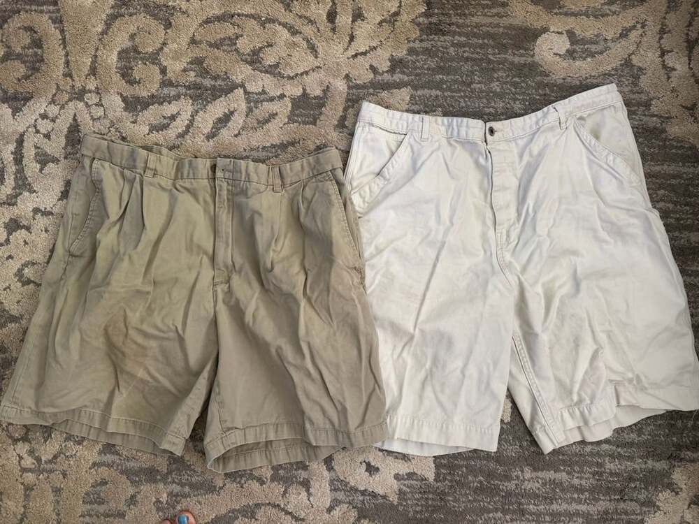 Nautica Cotton Pleated Shorts Size 44 Tan & 42 beige